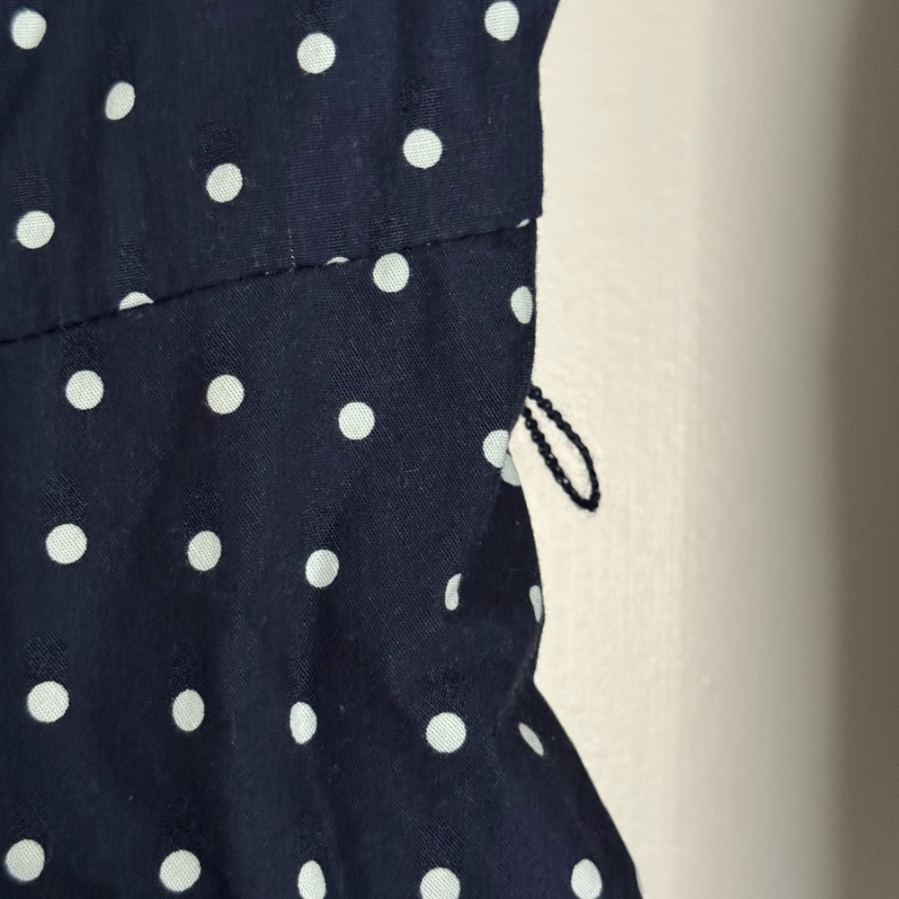Boden Navy and White Polka Dot Long Sleeve Shirt Dress - Picture 6 of 6